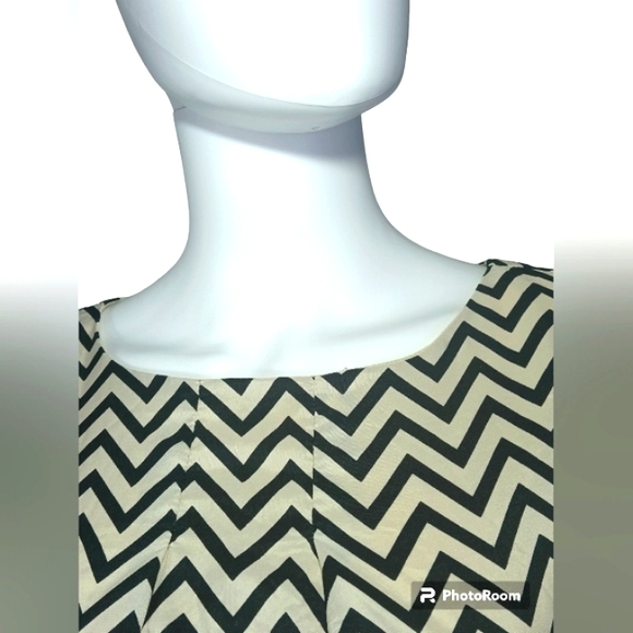 Miss Pinky 100% Polyester Light Creamy & Black Casual Dress Made In India Size L - Picture 4 of 15